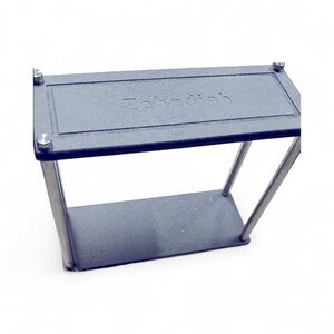 Zebediah grey two tier stone organization Stand